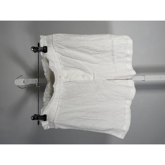 NWT Revolve You Say Henley Ruffle Shortie Set White Size Small - Picture 4 of 7